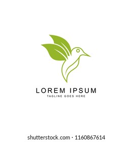 leaf bird logo template