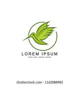 leaf bird logo template