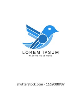 leaf bird logo template