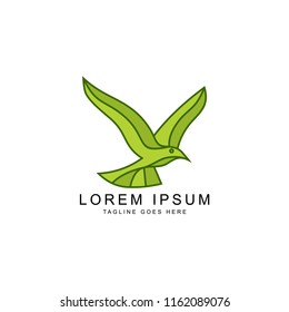 leaf bird logo template