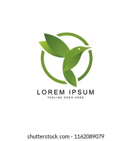 leaf bird logo template