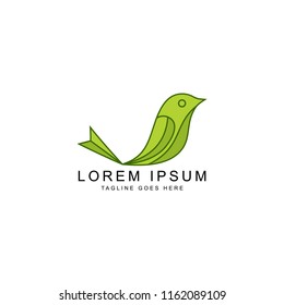 leaf bird logo template