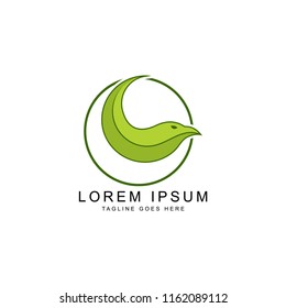 leaf bird logo template