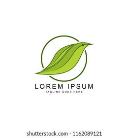 leaf bird logo template