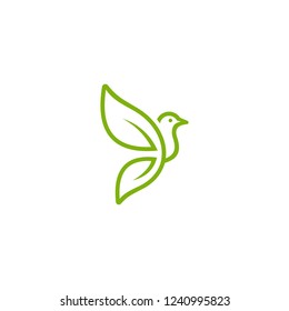 leaf bird logo template
