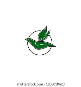 leaf bird logo template