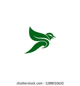 leaf bird logo template