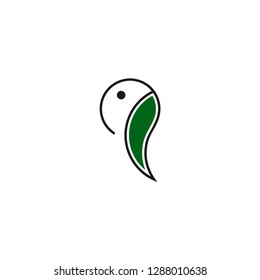 leaf bird logo template