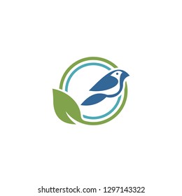 leaf bird logo template