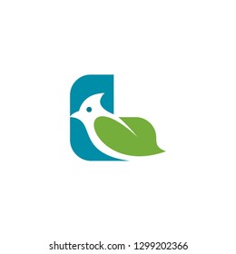 leaf bird logo template