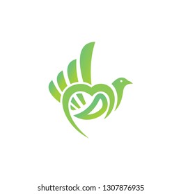 leaf bird logo template