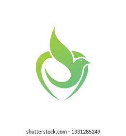 leaf bird logo template