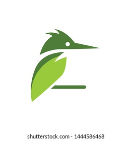 a leaf bird logo template