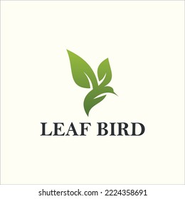 Leaf Bird Logo Vector. Natural leaves and birds logo template