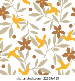 Leaf and bird pattern