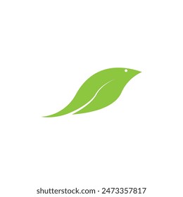 leaf bird simple logo design