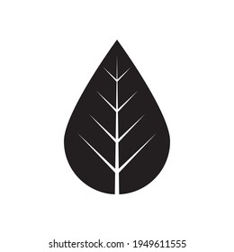 leaf black icon on white background