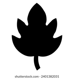Icono negro de hoja sobre fondo blanco