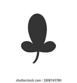 Leaf black icon. Simple leaf outline symbol vector illustration isolated on white.