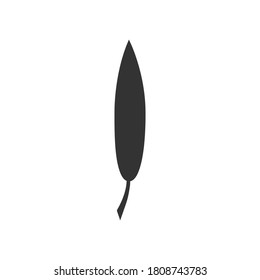 Leaf black icon. Simple leaf outline symbol vector illustration isolated on white.