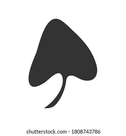 Leaf black icon. Simple leaf outline symbol vector illustration isolated on white.
