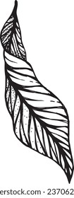 Leaf línea negra arte doodle planta flora vientos botánicos de hojas elemento floral gráfico tinta diseño dibujado a mano decoración dibujo dibujo dibujo dibujo dibujo dibujo tatuaje logo objeto