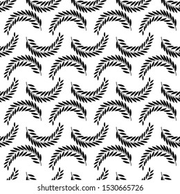 Leaf black seamless pattern. Fashion graphic background design. Modern stylish abstract texture. Design monochrome template for prints, textiles, wrapping, wallpaper, website. Vector illustration.
