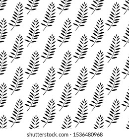 Leaf black seamless pattern. Fashion graphic background design. Modern stylish abstract texture. Design monochrome template for prints, textiles, wrapping, wallpaper, website. Vector illustration.