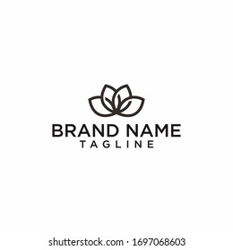leaf black simple logo design 