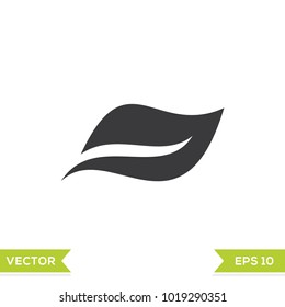leaf black web icon flat on white background vector template illustration 