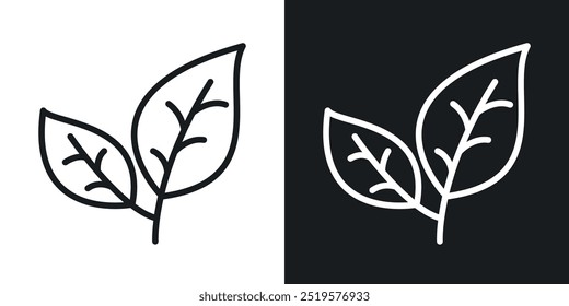 Leaf black and white icon.