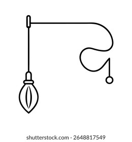 Leaf blower hanging on garage hook clean line scene Vector illustration