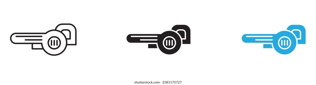 Leaf blower icon black white vector outline
