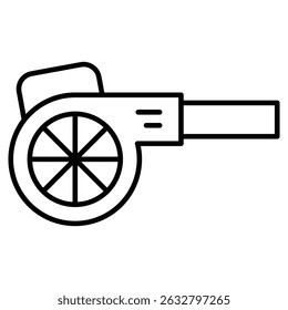 Leaf blower icon Black and white outline vector