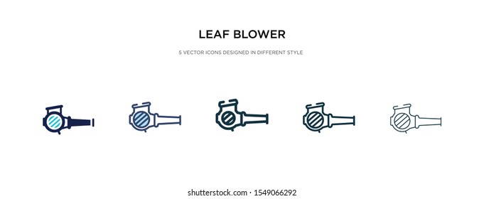 leaf blower icon in different style vector illustration. two colored and black leaf blower vector icons designed in filled, outline, line and stroke style can be used for web, mobile, ui