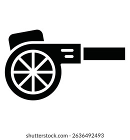 Leaf blower icon Flat outline fill black and white