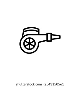 Leaf blower icon set. outlined and solid filled versions.