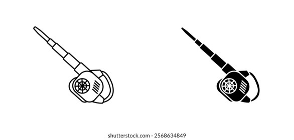 Leaf blower icons in outline and fill. vector illustration for ui.