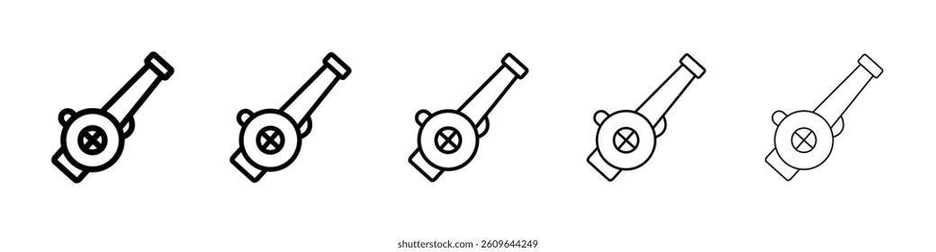 Leaf blower icons vectors set in different stroke lines