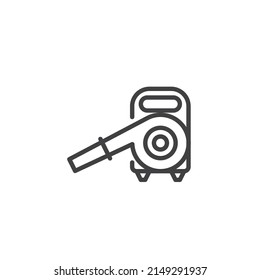 Leaf blower line icon. linear style sign for mobile concept and web design. Garden blower outline vector icon. Symbol, logo illustration. Vector graphics