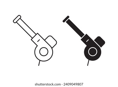 Leaf blower outline icon collection or set. Leaf blower Thin vector line art