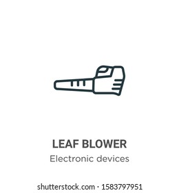 Leaf blower outline vector icon. Thin line black leaf blower icon, flat vector simple element illustration from editable electronic devices concept isolated on white background