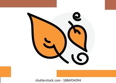 Leaf Blows By Wind Icon For  Autumn Season Icons