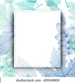 Leaf Blue Background. Vector, EPS10.