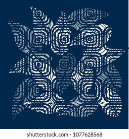 Leaf blue color pattern design wallpaper background illustration