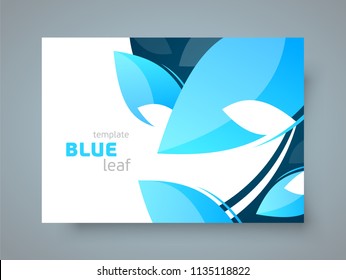 Leaf blue element background