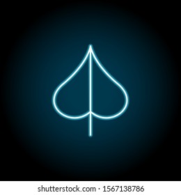 Leaf blue neon icon. Simple thin line, outline vector of leaves icons for ui and ux, website or mobile application