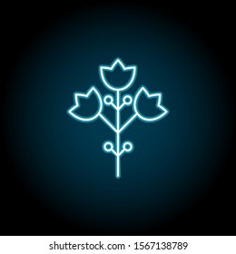 Leaf blue neon icon. Simple thin line, outline vector of leaves icons for ui and ux, website or mobile application