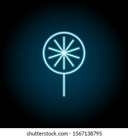 Leaf blue neon icon. Simple thin line, outline vector of leaves icons for ui and ux, website or mobile application
