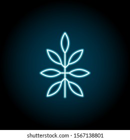 Leaf blue neon icon. Simple thin line, outline vector of leaves icons for ui and ux, website or mobile application
